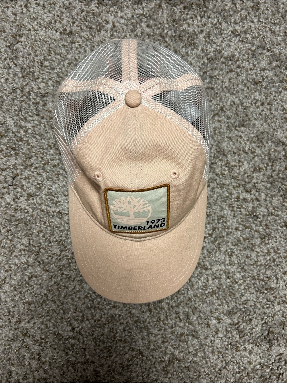 Timberland Pink and White Mesh Baseball Cap